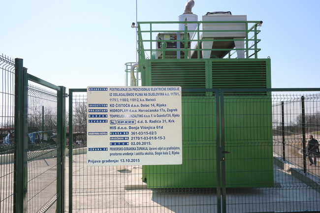 The landfill gas power plant, situated on the rehabilitated landfill site Viševac 