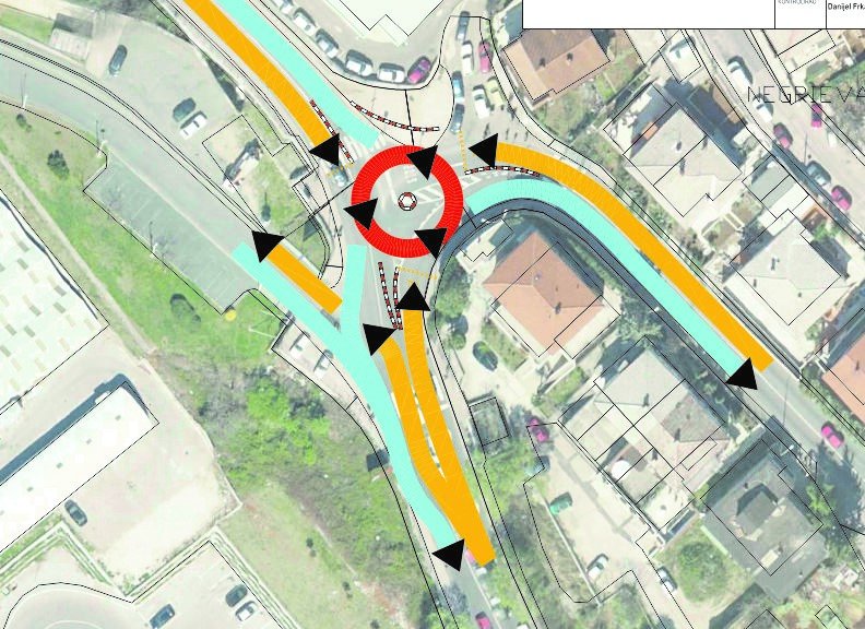 Privremeno pretvaranje raskrižje ulica Osječka – Škurinjska cesta – Ivo Lole Ribara u kružni tok