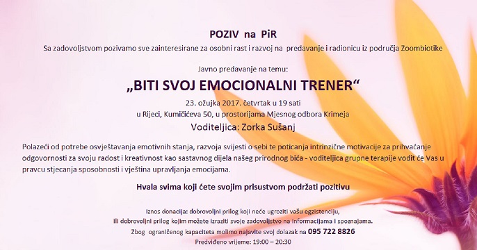 Predavanje "Biti svoj emocionalni trener"