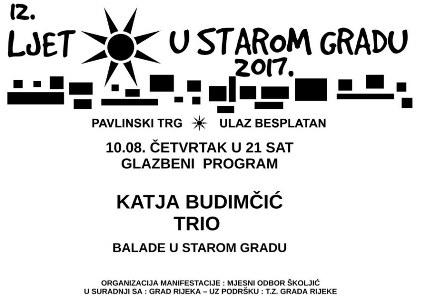 Najava koncerta Balade u Starom gradu Katja Budimčić Trio plakat