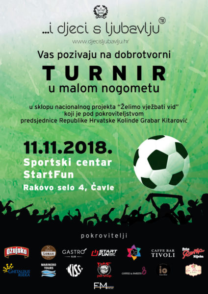 Plakat - malonogometni turnir u sklopu nacionalnog projekta Želimo vježbati vid