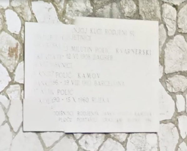 Spomen ploča ispred Škole za primijenjenu umjetnost