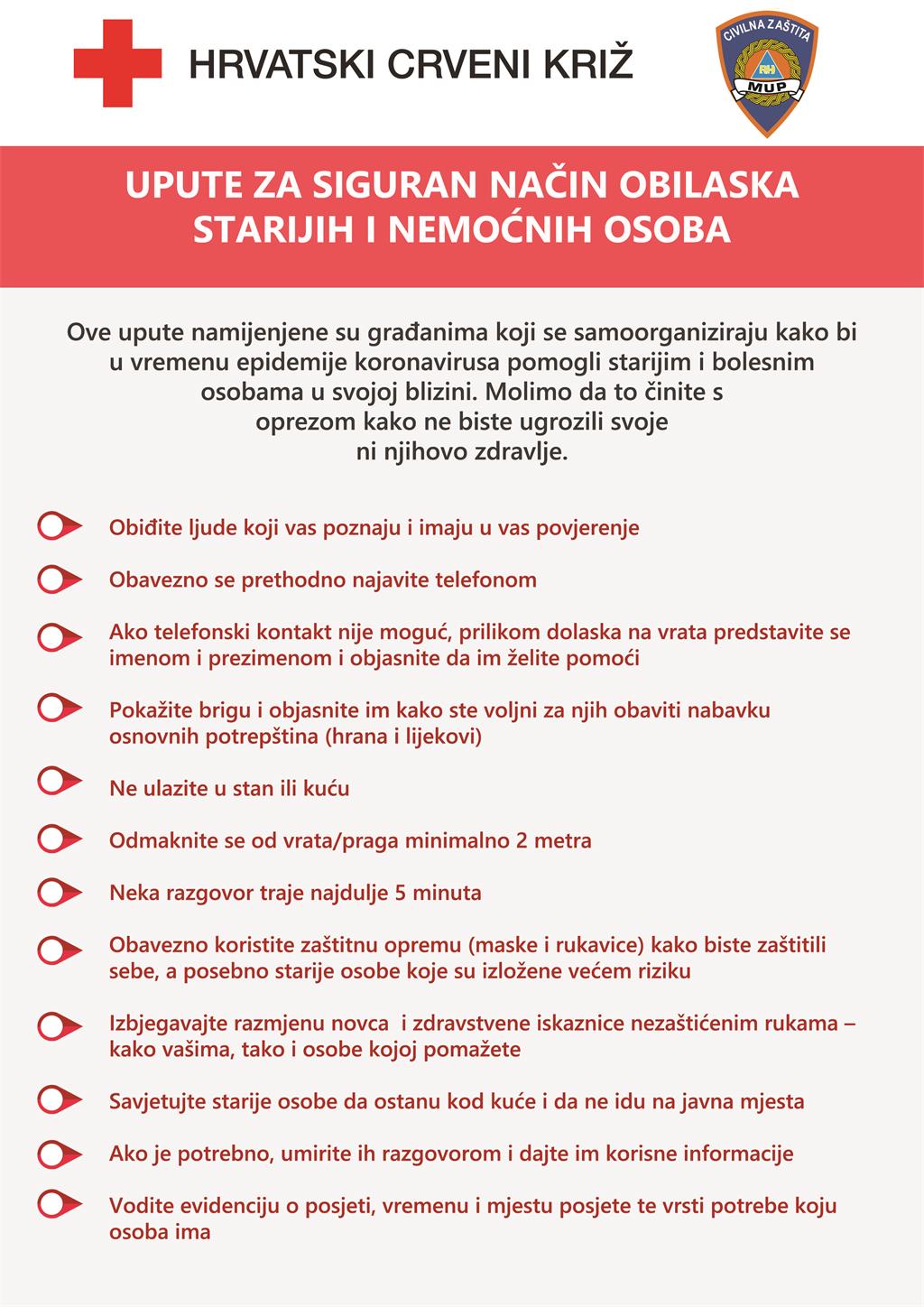 Upute za pomoć starijima u doba epidemije koronavirusa - Hrvatski Crveni križ
