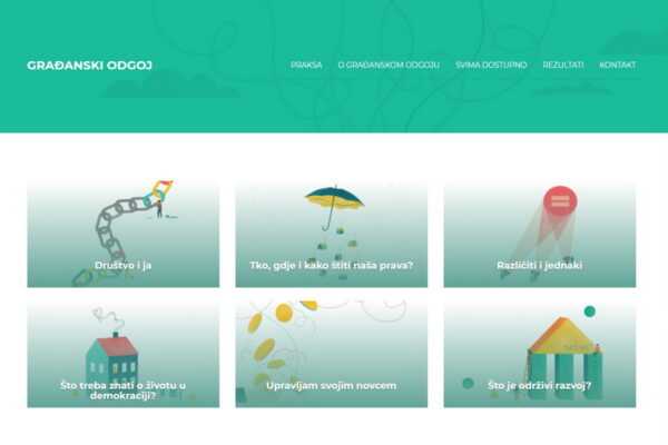 Web stranica Građanski odgoj i obrazovanje