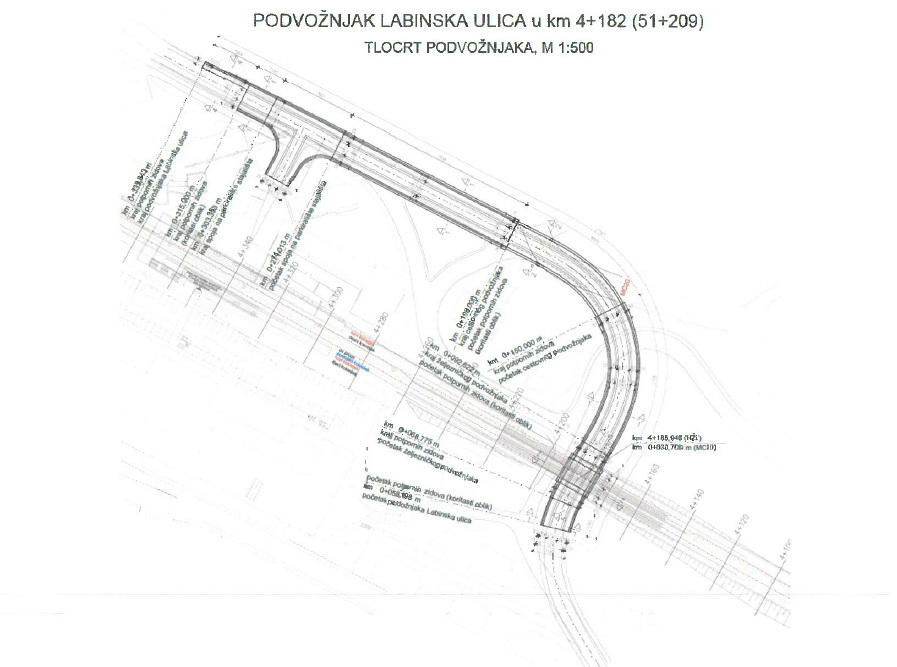 Podvožnjak Labinska ulica u km 4+182 (51+209)