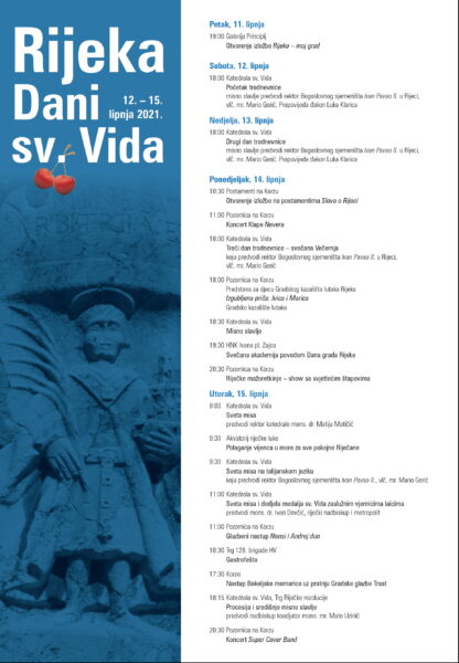 Program obilježavanja Dana sv. Vida 2021