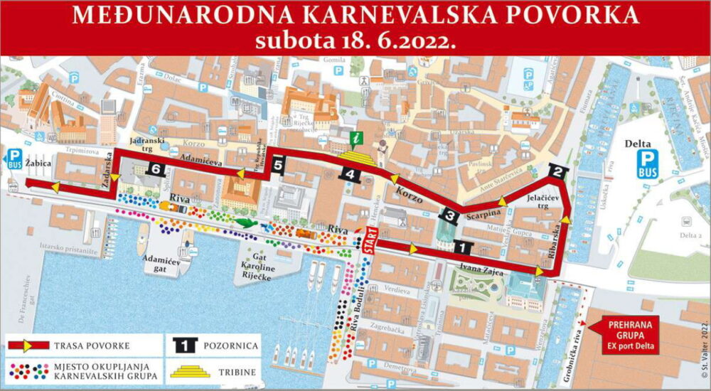 Trasa Međunarodne karnevalske povorke 2022