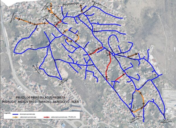 Preregulacija prometa u ulicama Androv breg, Turkovo, Baretićevo, Plasi