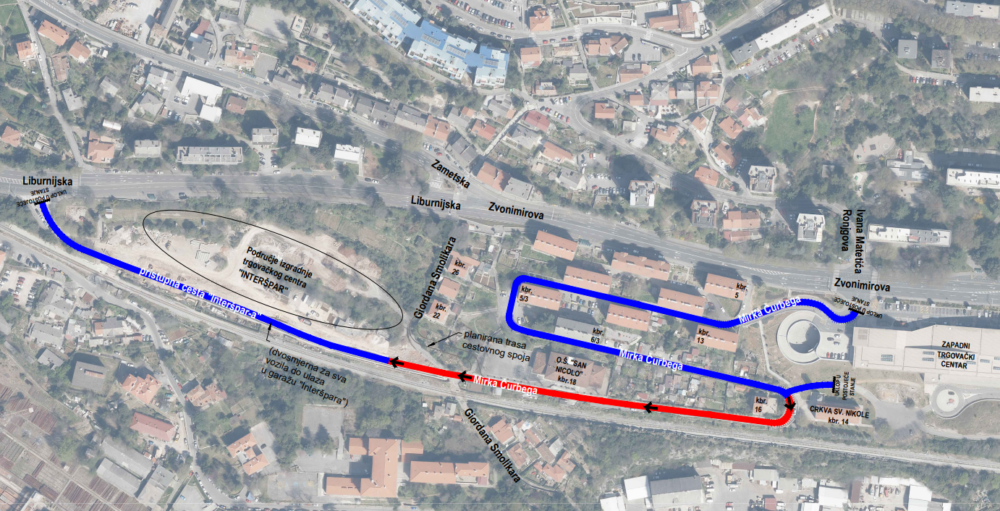 Preregulacija prometa u Ulici Mirka Čurbega