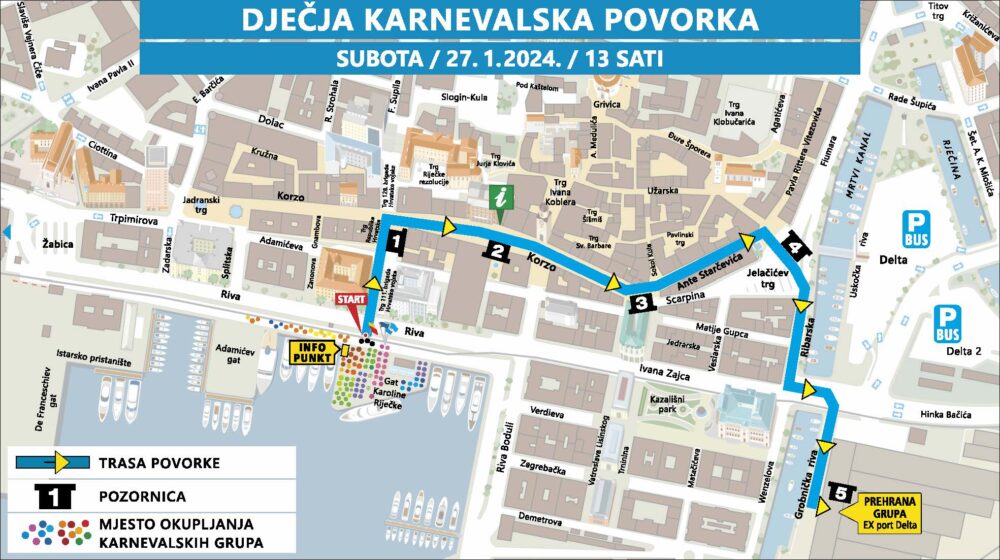 Trasa Dječje karnevalske povorke 2024.