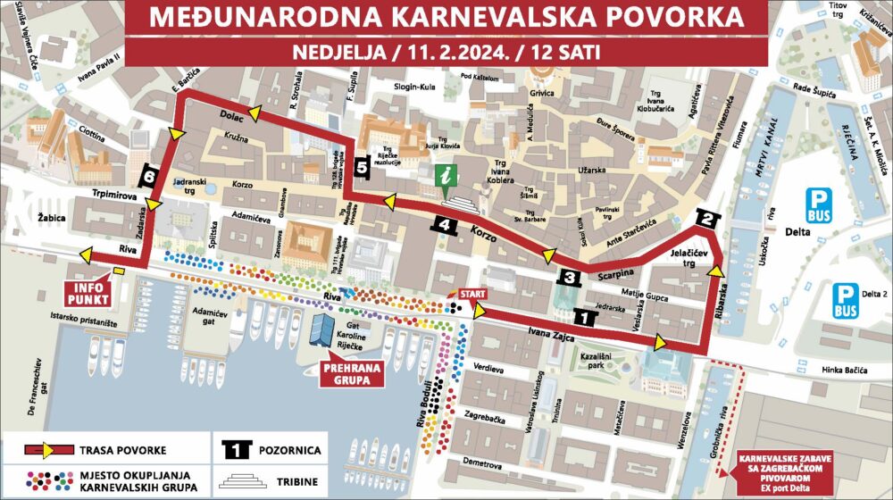 Trasa Međunarodne karnevalske povorke 2024