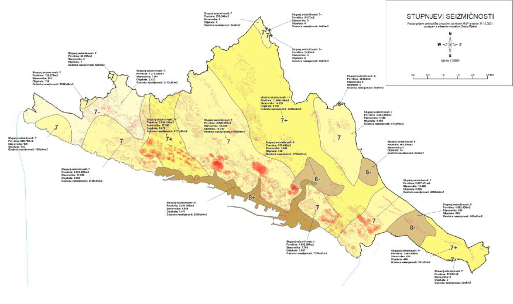 Plan djelovanja civilne zaštite grada Rijeke - stupnjevi seizmičnosti