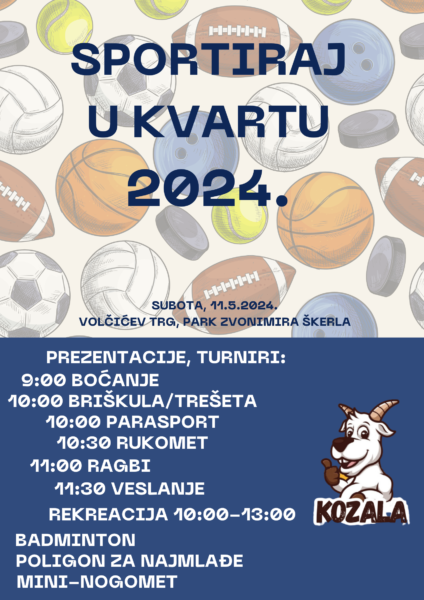 MO Kozala Sportiraj u kvartu plakat 2024