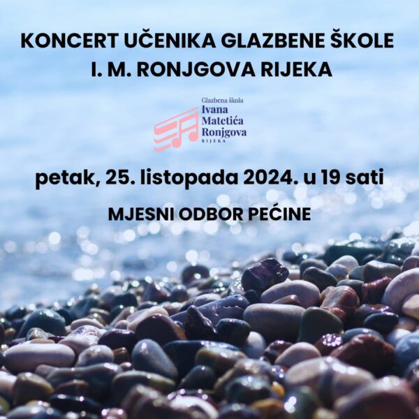 Poziv na Koncert učenika glazbene škole Ivana Matetića Ronjgova Rijeka