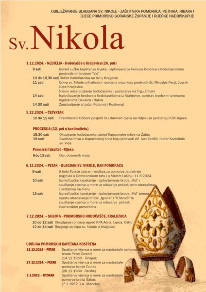 Obilježavanje blagdana sv Nikole 2024 plakat