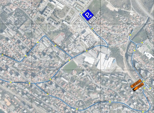 Vela Gospa_vođenje prometa do Parkirališta na Kampusu