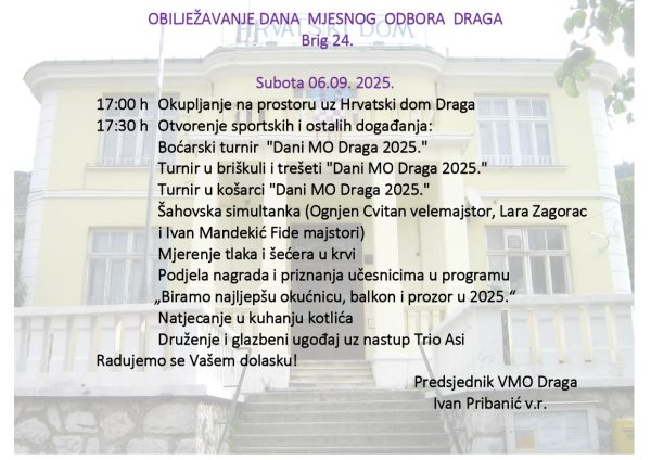 Dan MO Draga - pozivnica