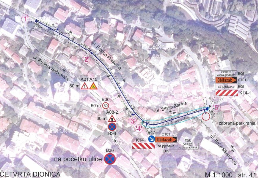 Nastavak radova u Ulici F. Prešerna i Ulice S. Bačića