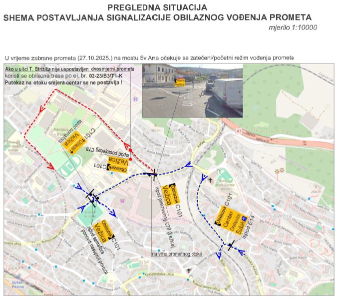 Privremena obustava prometa na mostu Sv. Ane