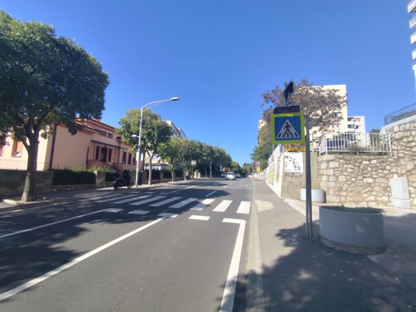 Slika 2. Reflektirajući znakovi s treptačima u Ulici Janka Polića Kamova kod kbr. 101