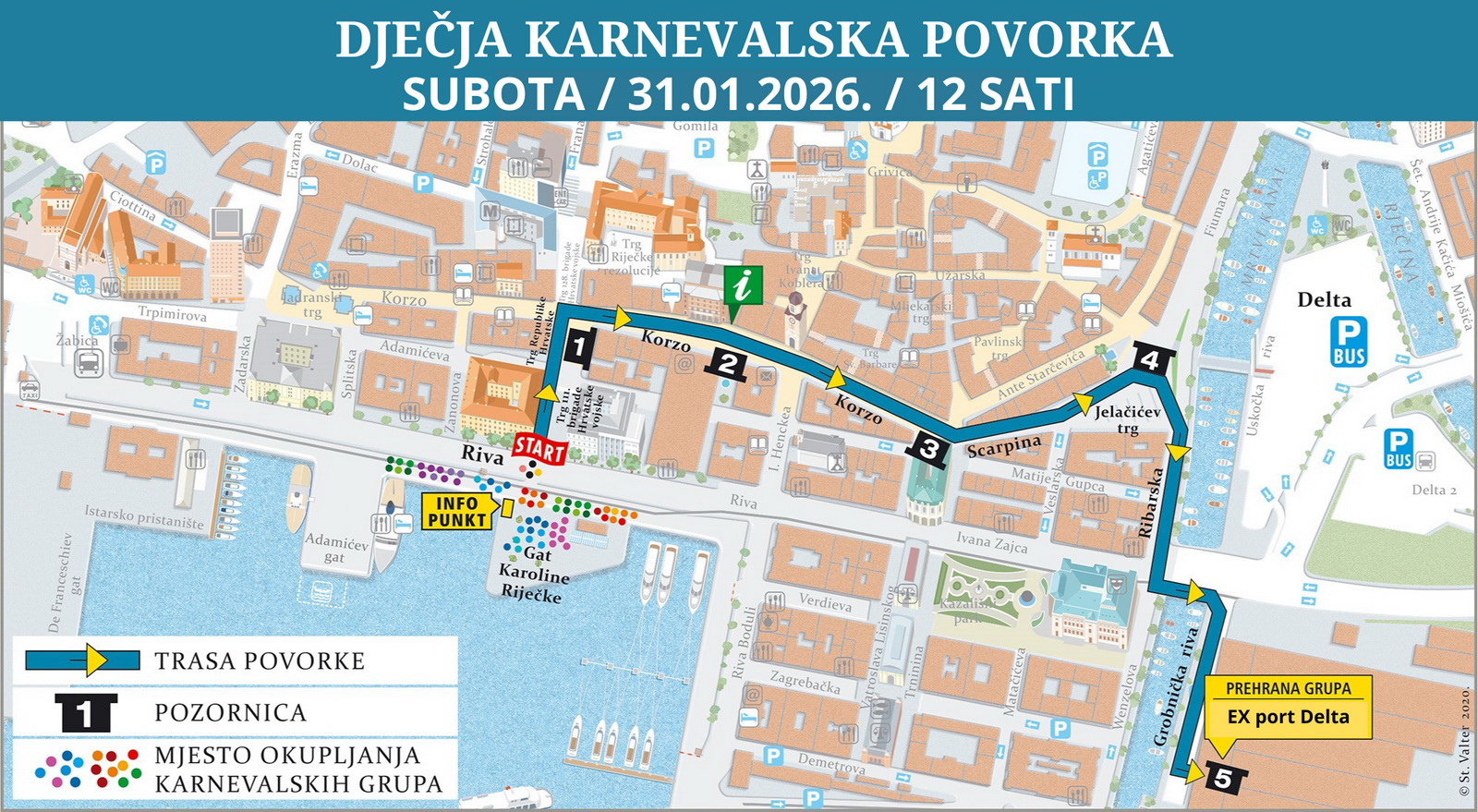 Trasa Dječje karnevalske povorke 2026