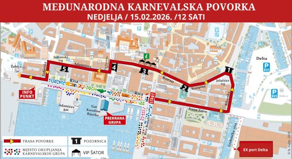 Trasa Međunarodne karnevalske povorke 2026