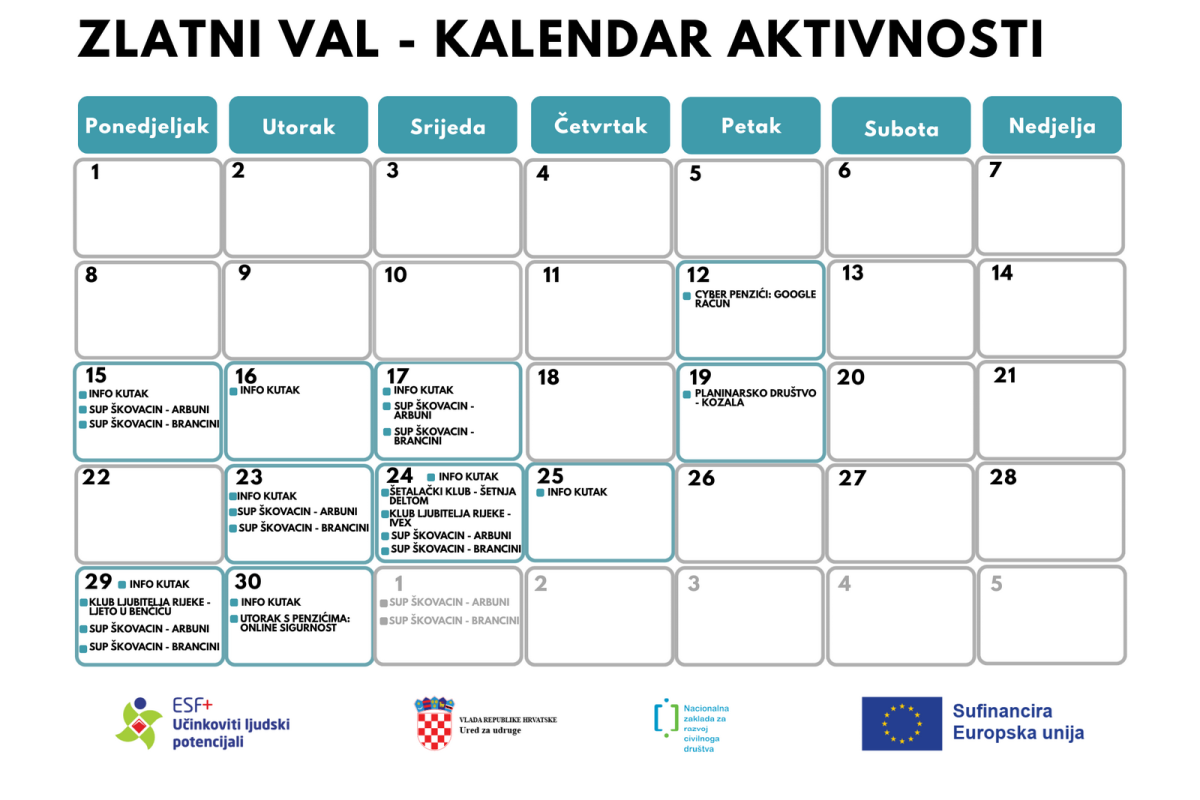 Zlatni val kalendar lipanj 2026
